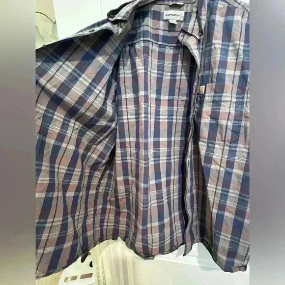 Carhartt Men’s Plaid Button Up Shirt Relaxed Fit Size Large - Picture 6 of 15